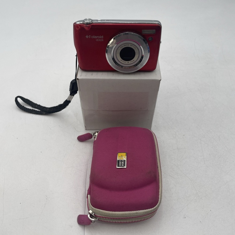 POLAROID IEX29 18MP 10X ZOOM DIGITAL CAMERA+New Battery+SD CARD RED+Case